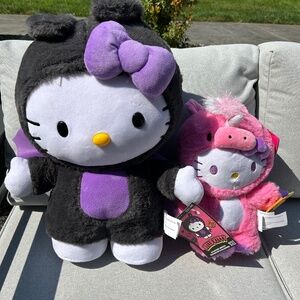 Hello kitty Halloween greeter and stepper (purple bat and pink unicorn)